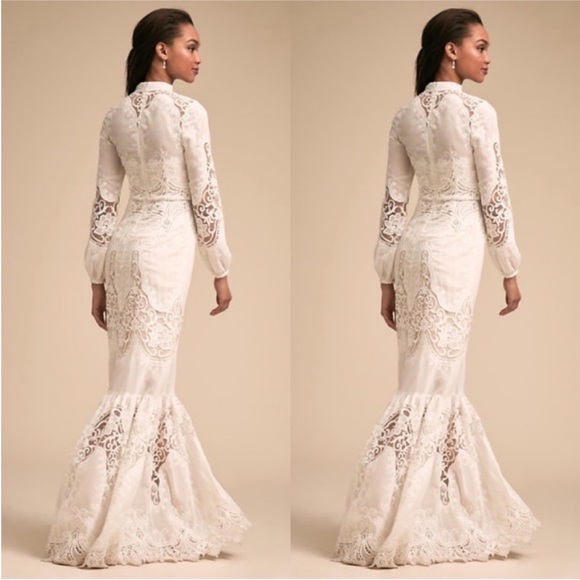 Anthropologie x BHLDN Monique Lhuillier Lyon Embroidered Choker Dress - Picture 5 of 14